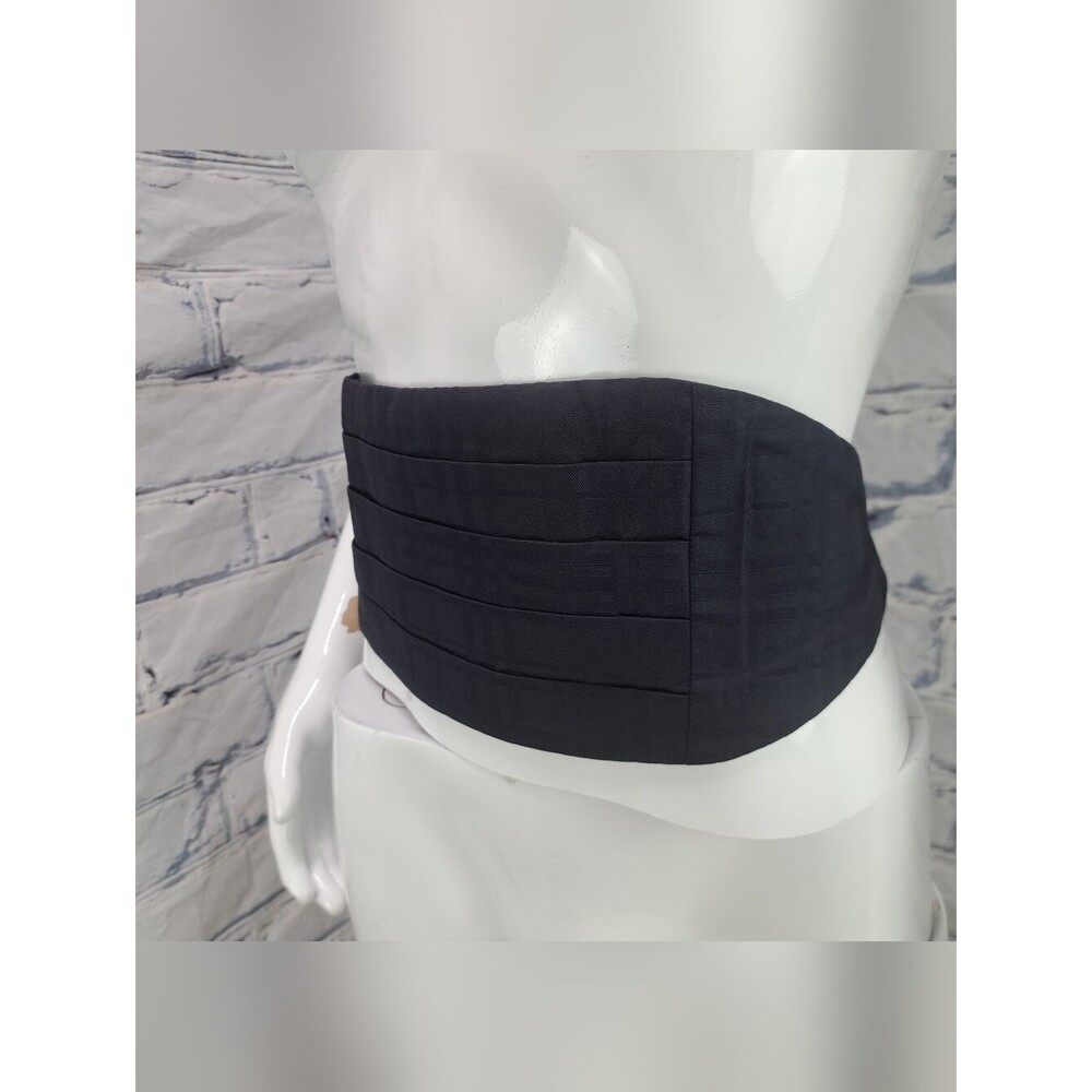Burberry London Mens Cummerbund Waist Sash Black Check Silk England One Size